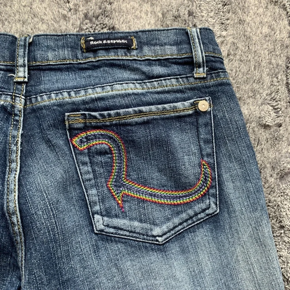 Rock & Republic Rainbow R Pocket Roth Women's Jeans Tag 29 Actual 30x26 Raw Hem